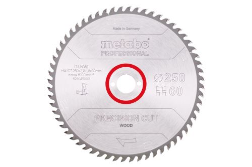 METABO List pile "Precision Cut wood - professional", 250 x 30 mm, 60 zuba, 15° 628049000