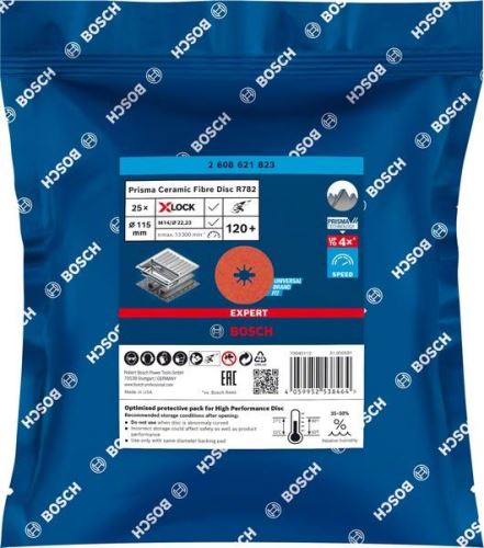 BOSCH EXPERT PRISMA X-LOCK fiber disk R782,115,P120,25 kom 2608621823