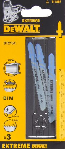 DeWALT Bimetalni list pile EXTREME 76 mm, metali od 6 mm, čelik 3 - 5 mm (3 kom) DT2154