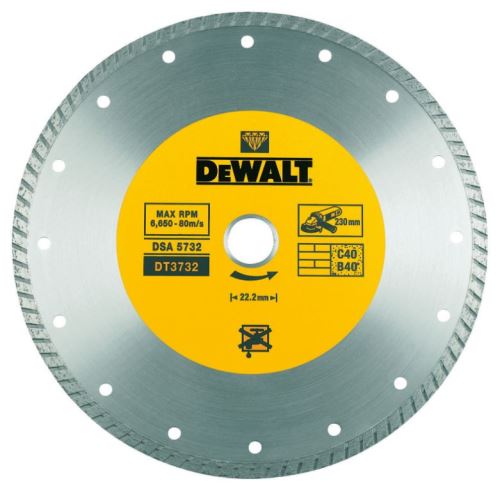 DeWALT turbo dijamantni nož za suho rezanje 180 x 22,2 mm DT3722