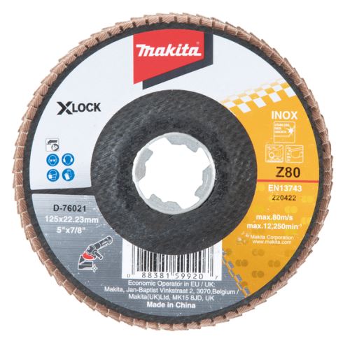 MAKITA preklopni disk X-Lock 125x22,23 mm Z80 Zirkon D-76021