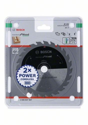 BOSCH List pile za akumulatorske pile; Standard za drvo 136x15,875x1,5/1,0x24T 2608837667