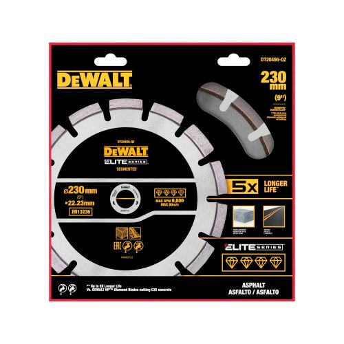 DeWALT Dijamantna oštrica ELITE SERIES 230 x 22,23 mm za rezanje asfalta DT20466