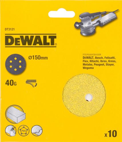 DeWALT Velcro brusni disk 150 mm K240 (10 kom) DT3127