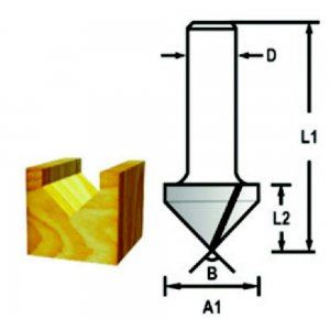 MAKITA drška rezača za utore u obliku slova V 12 mm, 12,7x12,7x54 mm D-47911