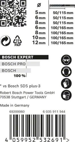 BOSCH EXPERT SDS plus-7X set 5/6/6/8/8/10/12 mm, 7 kom 2608900195