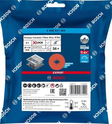 BOSCH EXPERT PRISMA X-LOCK fiber disk R782,115,P36,5kom 2608621804