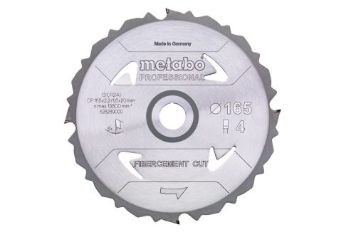 METABO List pile 165 x 20 mm, 4 zuba, 5° FibercementCutProf 628289000