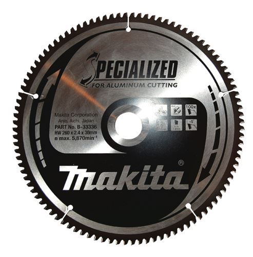 MAKITA list pile aluminij SPECIALIZED 260x2,4x30 mm 100 zuba B-33336