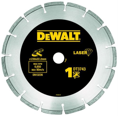 DEWALT DIA Segmentirani disk za građevinske materijale i beton, za suho rezanje, 230 x 22,2 mm DT3743