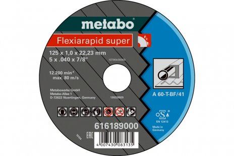 METABO Brusna ploča Flexiarapid SUPER 115 x 1,6 x 22,23 čelik, TF 41 616191000