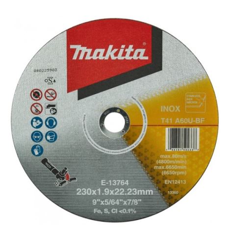 MAKITA disk za rezanje od nehrđajućeg čelika 230x1,9x22,23 mm E-13764