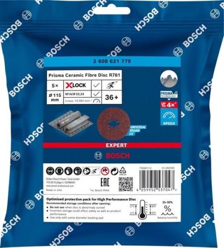 BOSCH EXPERT PRISMA X-LOCK fiber disk R781,115,P36,5kom 2608621779