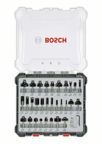 BOSCH Mješoviti set oblikovanih rezača s osovinom Ø 6 mm, 30 kom 2607017474