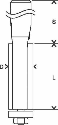 BOSCH Rezač za poravnanje 8 mm, D1 12,7 mm, L 25,4 mm, G 71,5 mm 2608629381