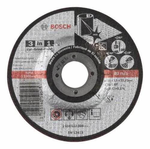 BOSCH Rezna ploča 3 u 1 A 46 S BF, 115 mm, 2,5 mm 2608602388