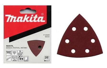 MAKITA brusni papir Velcro 94x94x94 mm 6 rupa K120, 10 kom P-33299