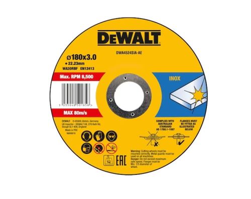 DEWALT Rezna ploča od nehrđajućeg čelika 180 x 3 x 22,23 mm DWA4524SIA