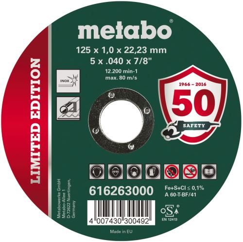 METABO Rezna ploča Inox 125x1.0x22.23 616263000