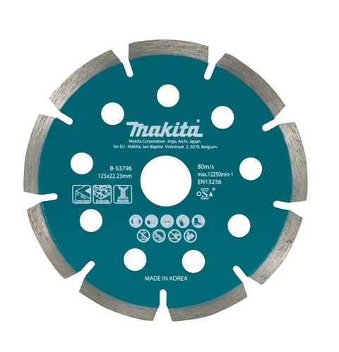 MAKITA dijamantna rezna ploča 125x22,23 mm za akumulatorske kutne brusilice B-53796