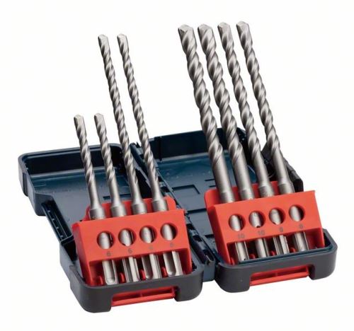 BOSCH 8-dijelni set udarnih bušilica SDS-Plus-3, tvrda kutija 6 x 110 (2x); 6x160 (2x); 8x160 (2x); 10 x 160 (2x) mm 2607019902