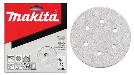 MAKITA brusni papir Velcro 150 mm 6 rupa K120, 10 kom P-37699