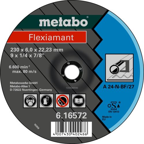 METABO Brusna ploča - čelik (10 kom) 180x6x22mm 616560000