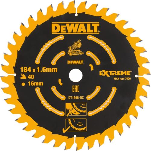 DeWALT List pile EXTREME, 184 x 16 mm, 40 zuba DT1668