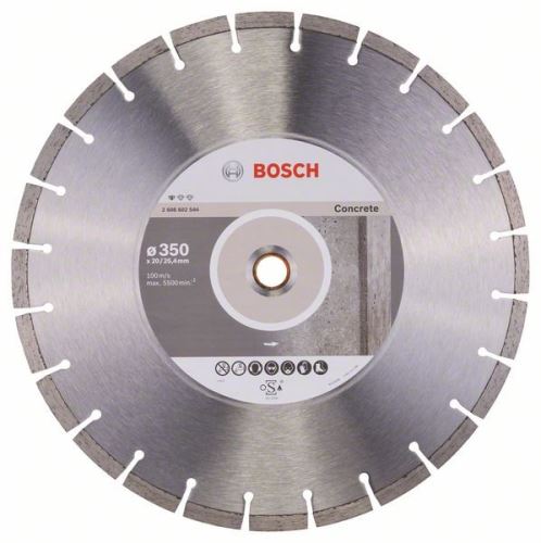 BOSCH Dijamantna rezna ploča Standard for Concrete 350 x 20/25,40 x 2,8 x 10 mm 2608602544