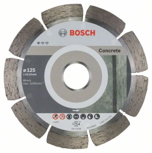 BOSCH Dijamantna rezna ploča Standard for Concrete 125 x 22,23 x 1,6 x 10 mm (10 kom) 2608603240