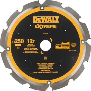 DeWALT list pile za vlaknocementne i laminatne ploče, 250 x 30 mm, 12 zuba DT1474