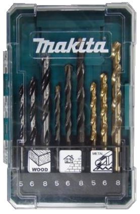 MAKITA set svrdla za metal/drvo/zid 5/6/8 mm, 9 kom D-71962