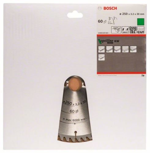 BOSCH List pile Optiline Wood 250 x 30 x 3,2 mm, 60 2608640665