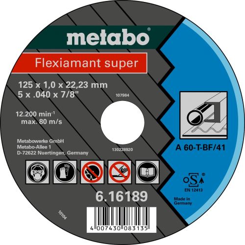 METABO Rezna ploča - čelik-FLEXIAMANT SUPER 125x1.0x22.2 616189000