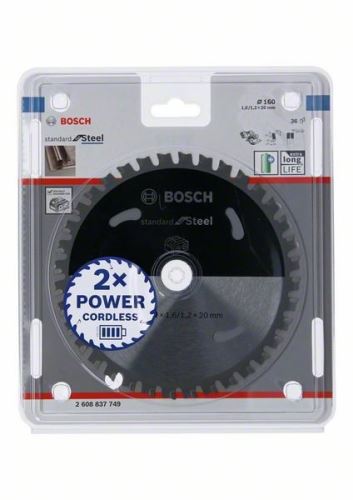 BOSCH List pile za akumulatorske pile; Standardno za čelik 160x20x1,6/1,2x36T 2608837749