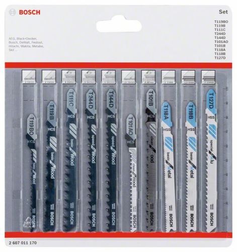 BOSCH 10-dijelni set listova pile za sabljastu pilu Drvo+Metal 2607011170