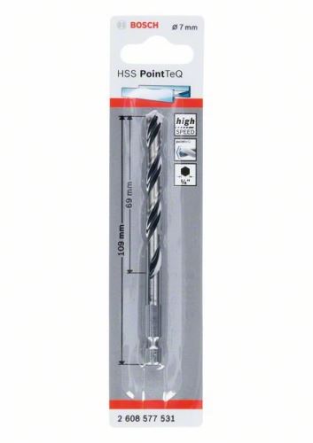 BOSCH Svrdlo za metal HSS PointTeQ HEX s drškom u 6 točaka; 7,0 mm (5 kom) 2608577531