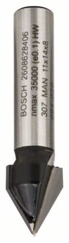 BOSCH rezač utora u obliku slova V 8 mm, D1 11 mm, L 14 mm, G 45 mm, 60° 2608628406