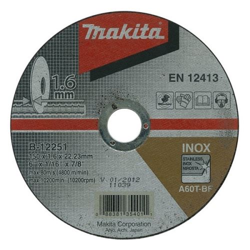 MAKITA ploča za rezanje od nehrđajućeg čelika 115x1,6x22 mm B-45755