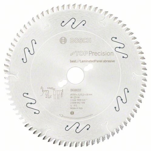 BOSCH list kružne pile Top Precision Best for Laminated Panel Abrasive 250 x 30 x 3,2 mm, 80 2608642109