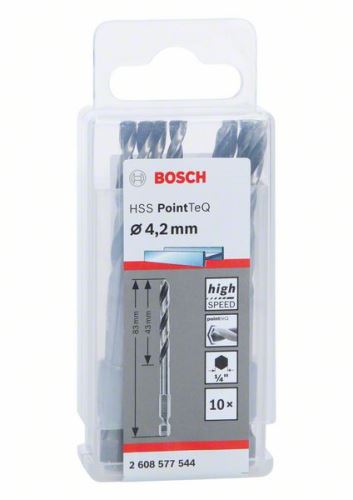 BOSCH Svrdlo za metal HSS PointTeQ HEX s drškom u 6 točaka; 4,2 mm 2608577544