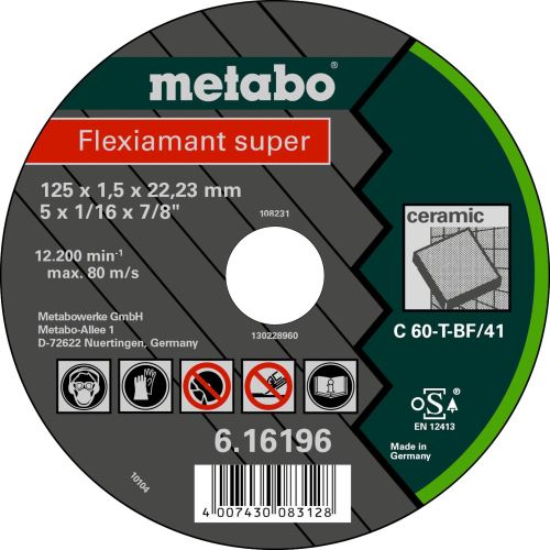 METABO Rezna ploča - kamen-FLEXISUPER 125x1.0x22.2 616196000