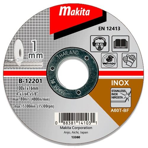 MAKITA ploča za rezanje od nehrđajućeg čelika 100x1,0x16 mm D-65947