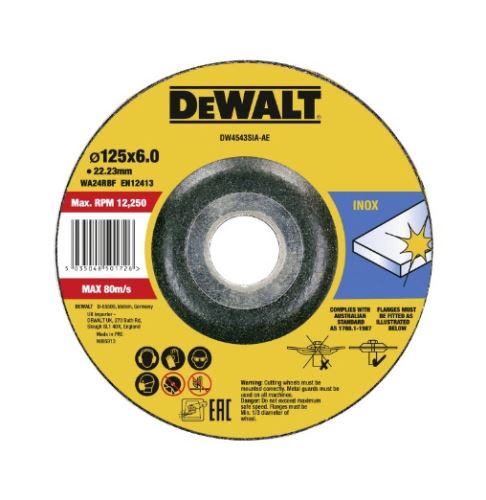 DeWALT Rezna ploča od nehrđajućeg čelika 125 x 6 x 22,23 mm DW4543SIA