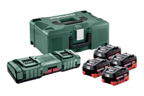 METABO BASIC SET BATERIJA 18V 4 x LiHD 8.0 Ah + ASC 145 Duo + Metaloc