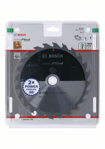 BOSCH List pile za akumulatorske pile; Standard za drvo 190x30x1,6/1,1x24T 2608837708