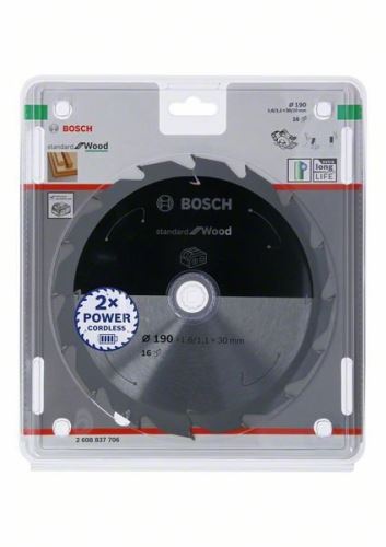 BOSCH List pile za akumulatorske pile; Standard za drvo 190x30/20x1.6/1.1x16T 2608837706