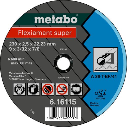 METABO Rezna ploča - čelik, lim-FLEXI 230x2,5x22,2 616115000