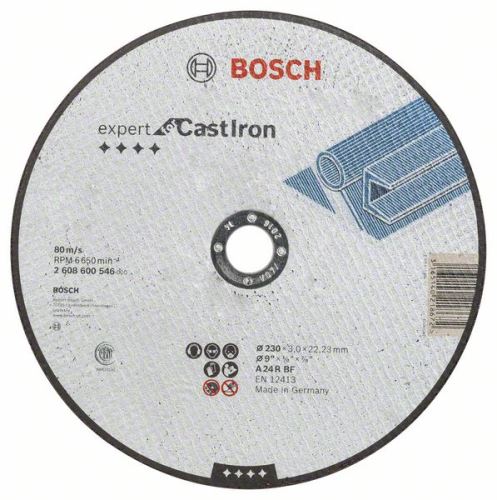 BOSCH Rezna ploča ravna Expert za lijevano željezo AS 24 R BF, 230 mm, 3,0 mm 2608600546