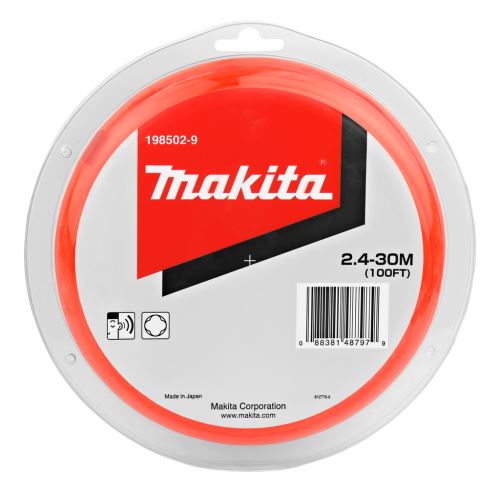 MAKITA struna najlonska 2,4 mm, narančasta, 30 m, posebna za akumulatorske strojeve E-01806